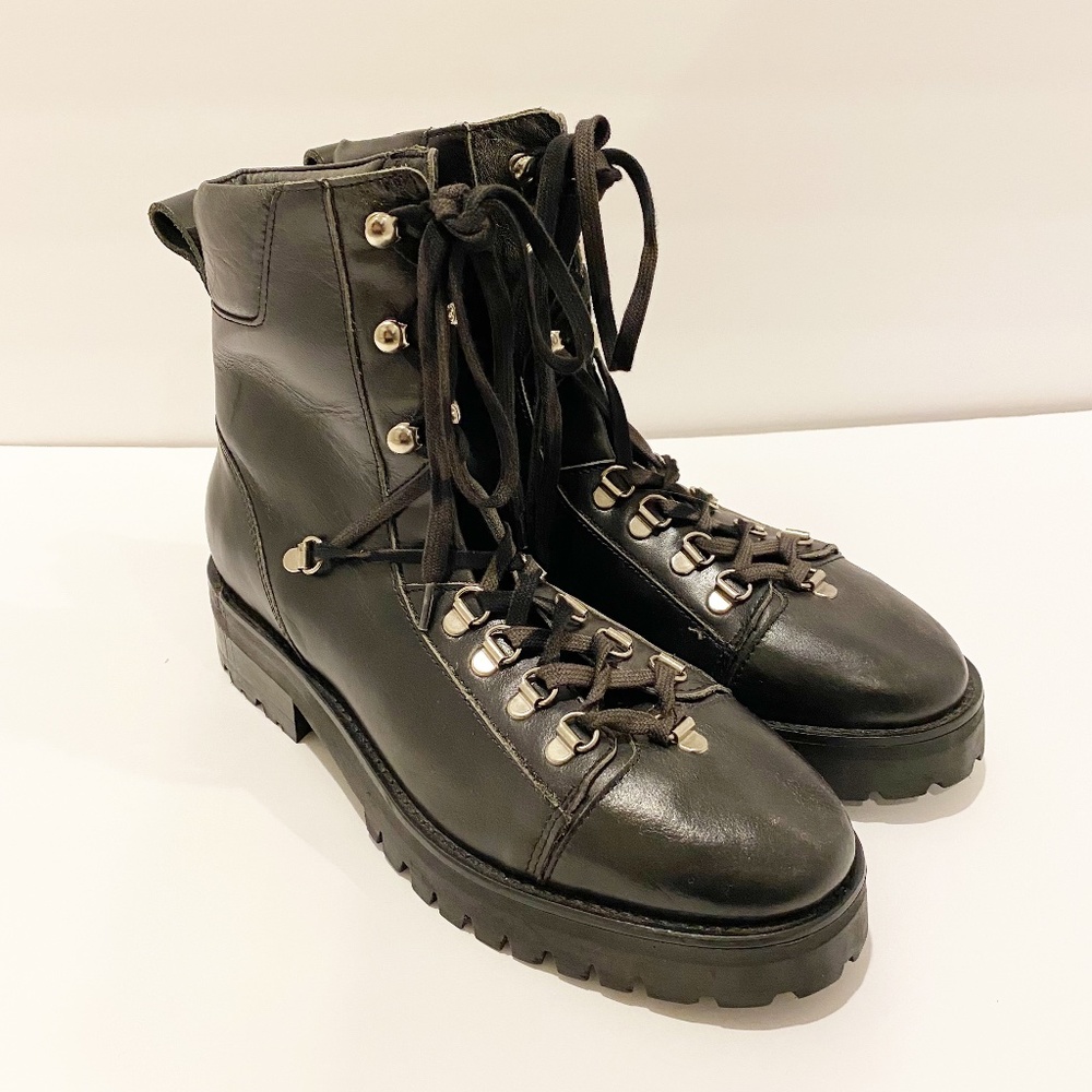 ALLSAINTS Womens Franka Black Combat Boots Size 40/US 9